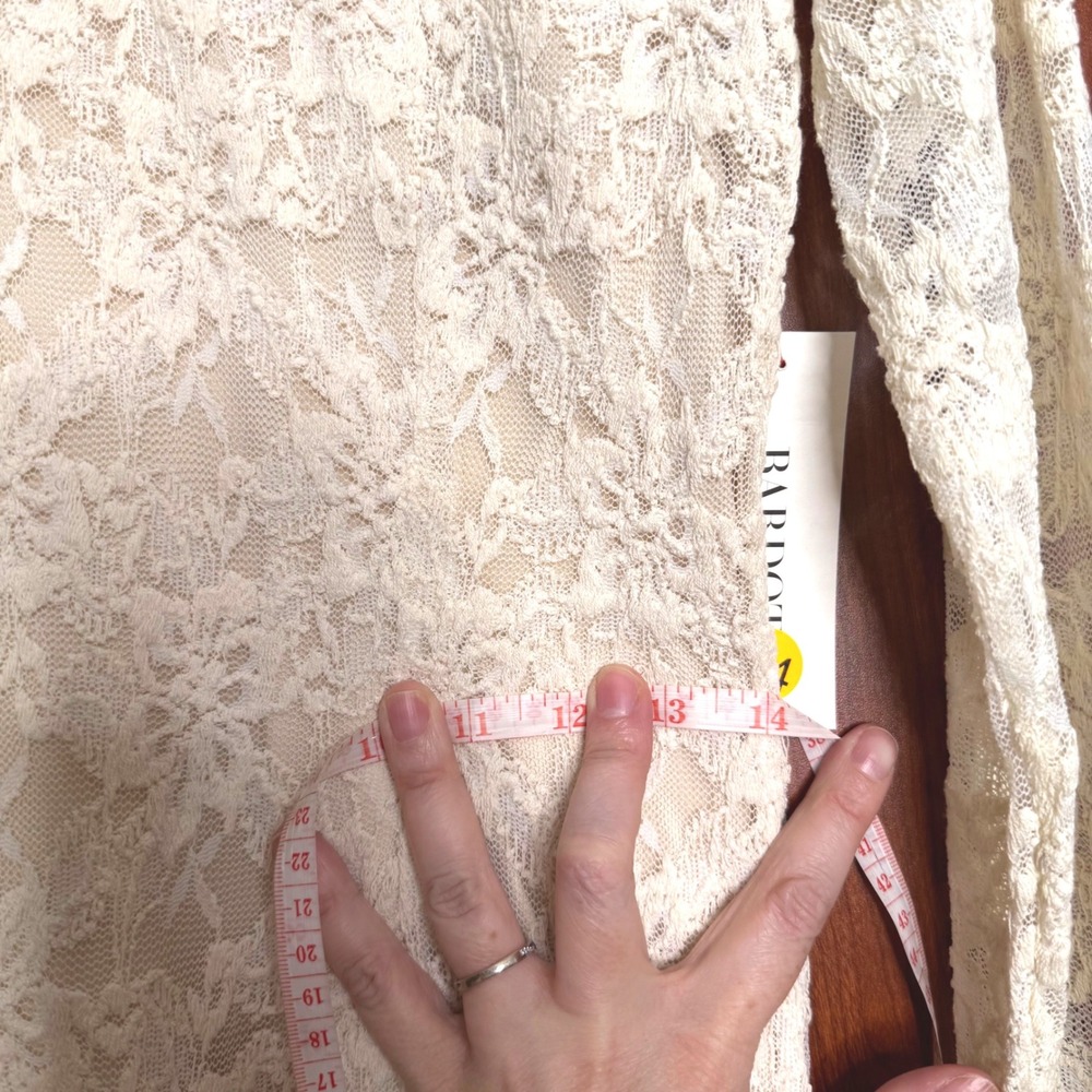 Bardot Vezza Lace Dress Ivory Mini Women Med 6 Stretch Wedding Bridal Romantic - Picture 11 of 11